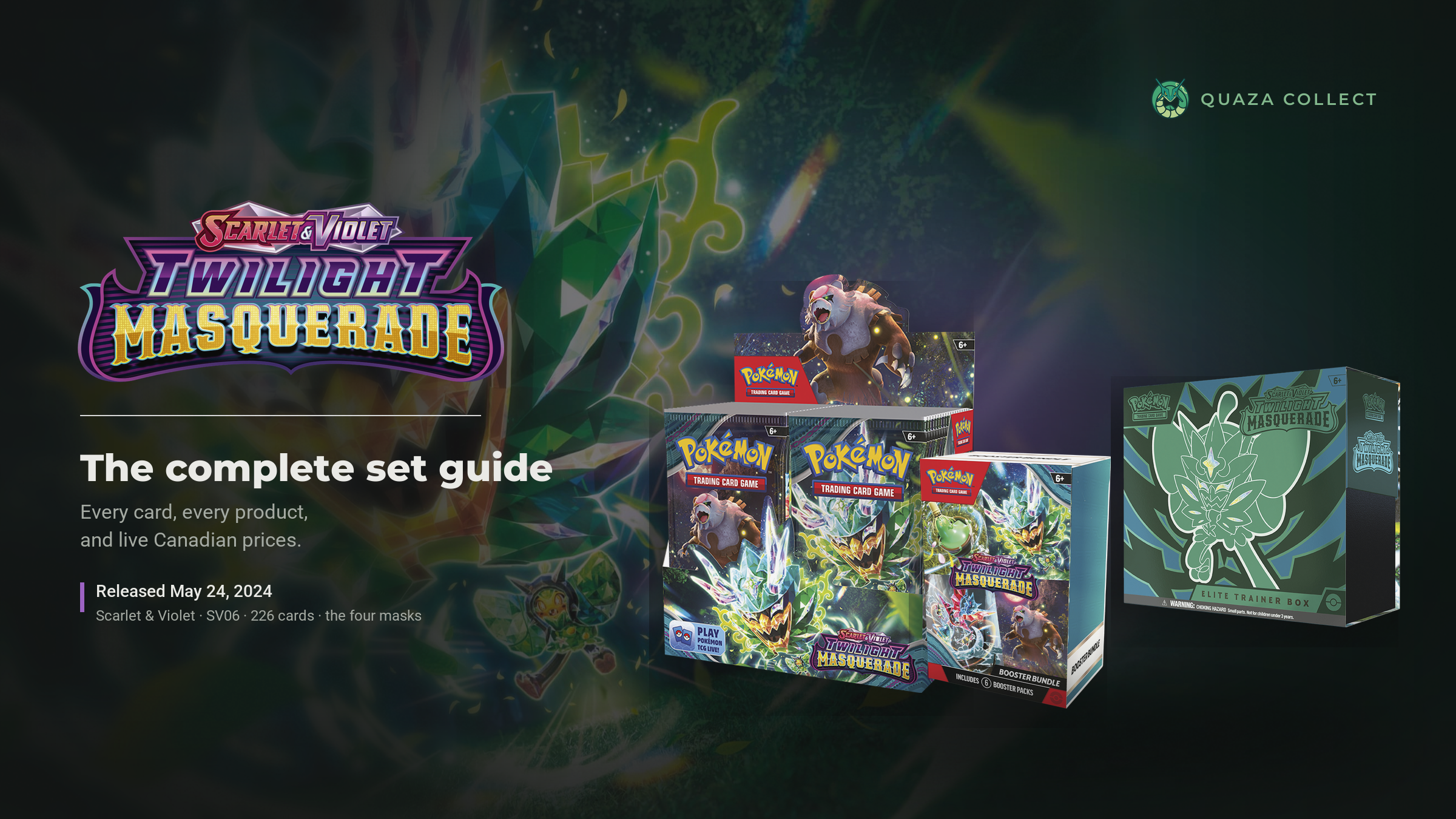 Twilight Masquerade Pokémon TCG set guide cover — Quaza Collect