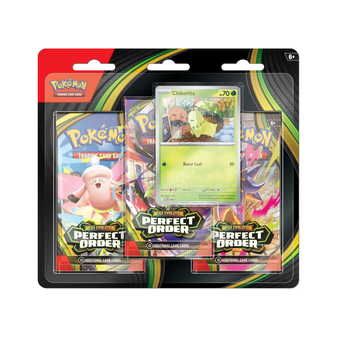 Pokmon TCG: Perfect Order 3-Pack Booster Blister (Chikorita Promo) Quaza Collect Pokmon TCG: Perfect Order 3-Pack Booster Blister (Chikorita Promo) Quaza Collect