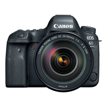 Canon EOS 6D Mark II with the EF 24-105mm f/4L IS II USM lens, front view