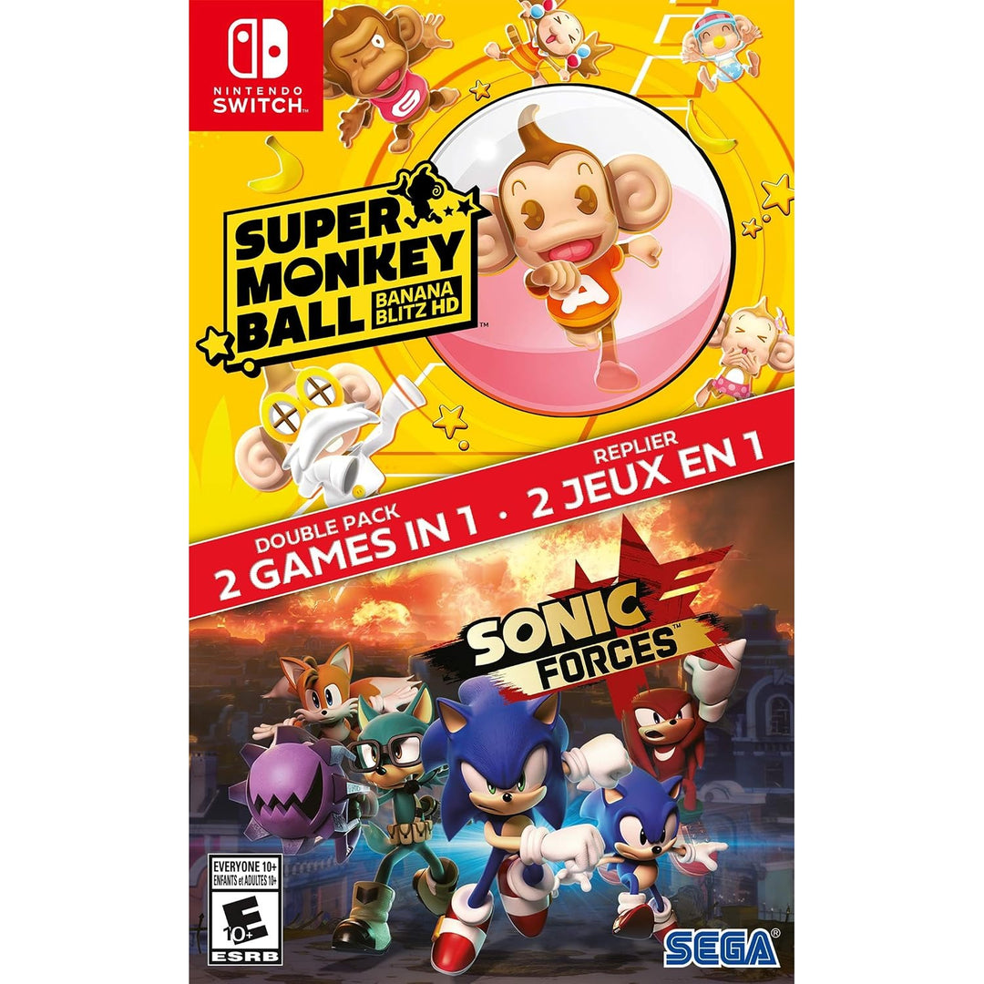 Sonic Forces and Super Monkey Ball Banana Blitz HD Nintendo Switch retail case