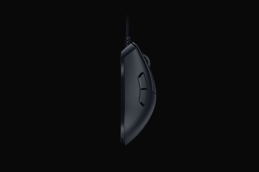 Left side profile of the Razer DeathAdder V3 in Black, showing the two side buttons
