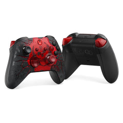 XBOX Wireless Controller Gears of War: E-Day Limited Edition, front and back with red triggers and the COG tag