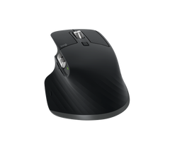 Logitech MX Master 3S in Black from behind, showing the sculpted palm rest