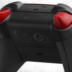 XBOX Wireless Controller Gears of War: E-Day Limited Edition, back close-up of the triggers, USB-C port and COG tag