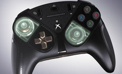 Thrustmaster eSwap X Pro controller in Black with its two NXG mini-stick modules highlighted