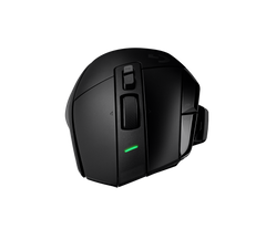 Logitech G502 X PLUS in Black from the front, showing the scroll wheel and the main buttons
