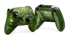 XBOX Wireless Controller X25 Special Edition, front and back, the see-through battery door with the classic XBOX logo