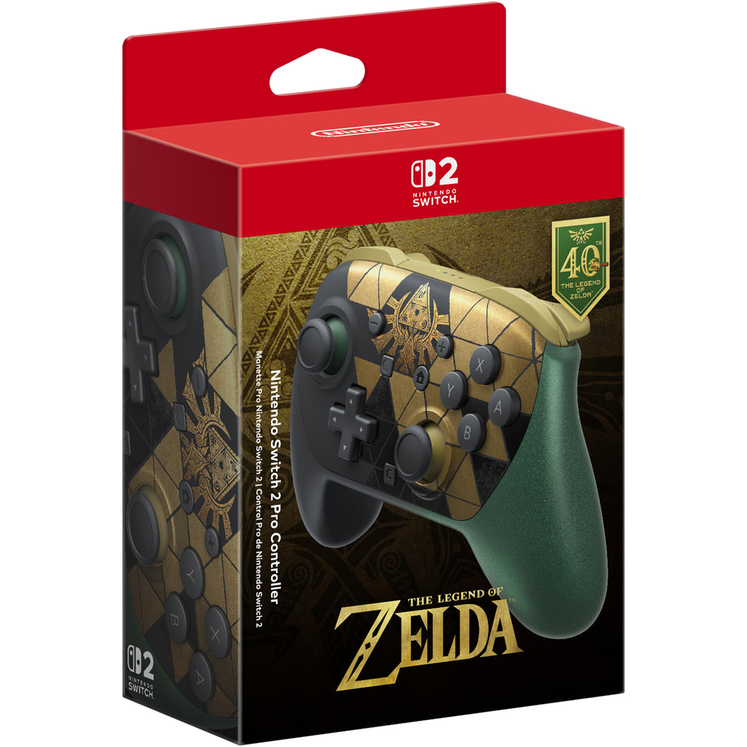 Nintendo Switch 2 Pro Controller The Legend of Zelda 40th Anniversary Edition, retail box front