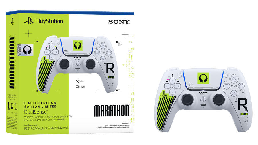 DualSense Marathon Limited Edition, beside its retail box
