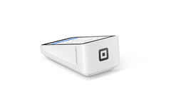 Back of the white Square Terminal with the Square logo