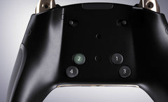 Close-up of the four numbered rear buttons on the Thrustmaster eSwap X Pro controller in Black