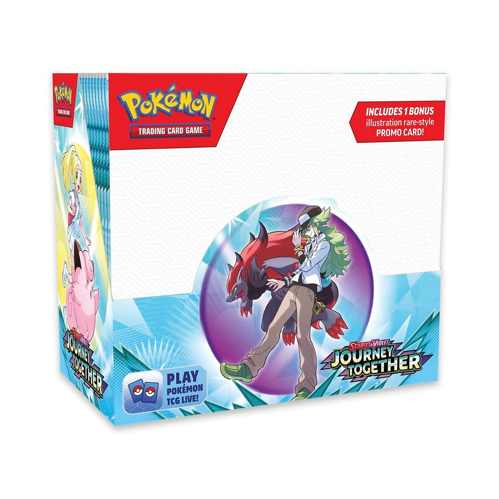 Journey Together Enhanced Booster Display Box, N and Zoroark art, bonus promo banner