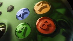 XBOX Wireless Controller X25 Special Edition, close-up of the ABXY buttons in the original XBOX colours
