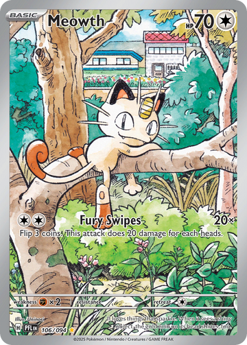 Meowth 106/094 Illustration Rare by Uninori, Phantasmal Flames