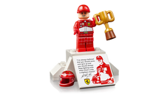 LEGO Icons Ferrari F2004 & Michael Schumacher 11375, Michael Schumacher minifigure with helmet and trophy on the printed podium
