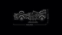 LEGO Icons Ferrari F2004 & Michael Schumacher 11375, dimension drawing, 32 cm long and 13 cm wide