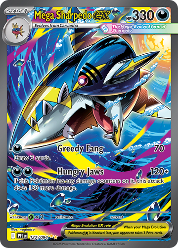 Mega Sharpedo ex 127/094 Special Illustration Rare by nagimiso, Phantasmal Flames