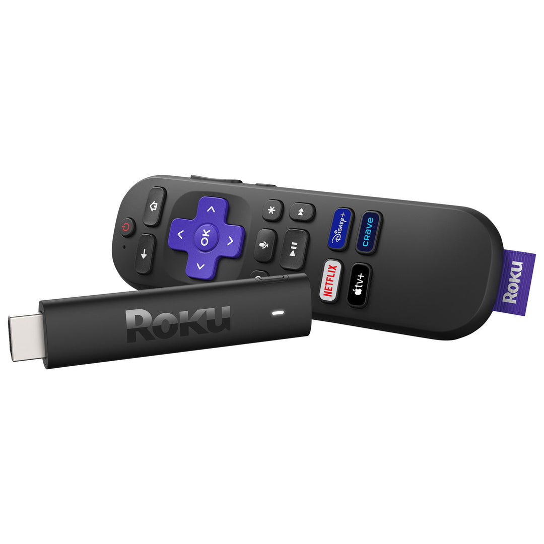 Roku Streaming Stick 4K and voice remote, official product shot