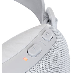 Therabody SmartGoggles grey, heat and vibration buttons on white