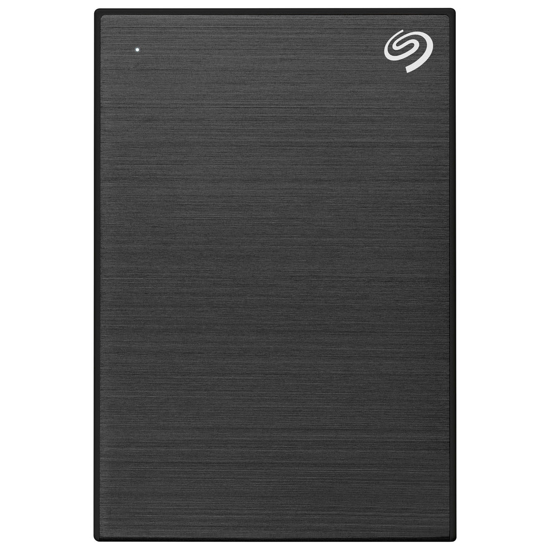 Seagate One Touch 5TB black portable HDD, front, white background