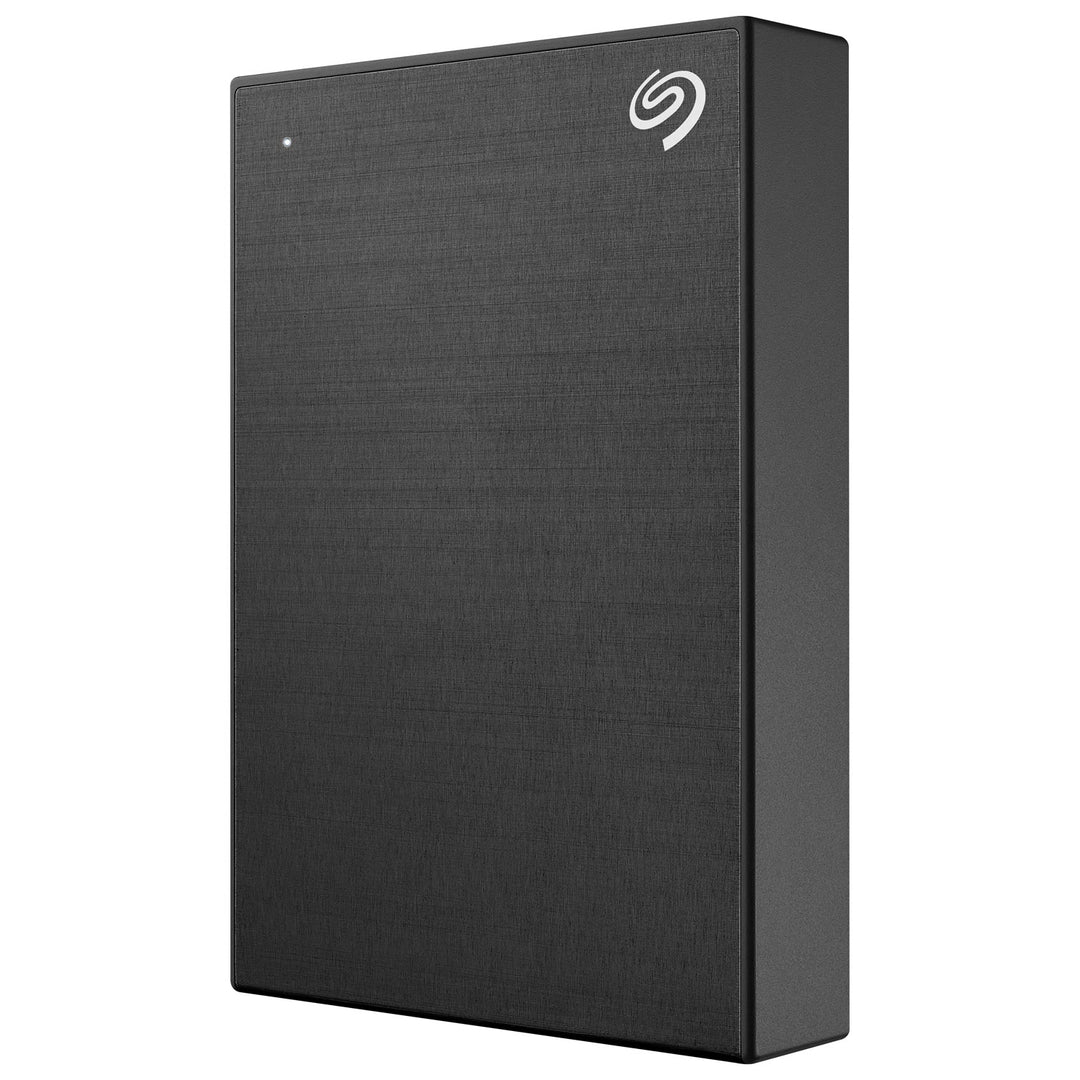Seagate One Touch 5TB black portable HDD, side, white background