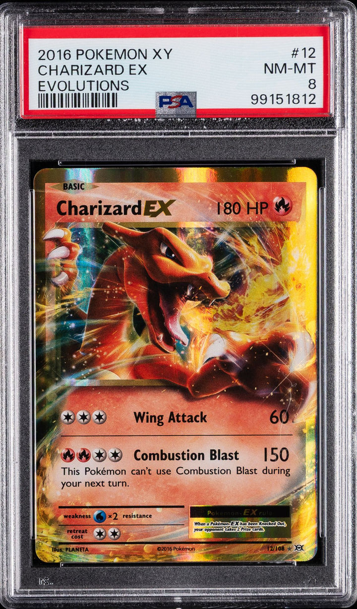 Charizard EX #12 in PSA 8 - XY Evolutions Pokemon 2016 - Quaza Collect
