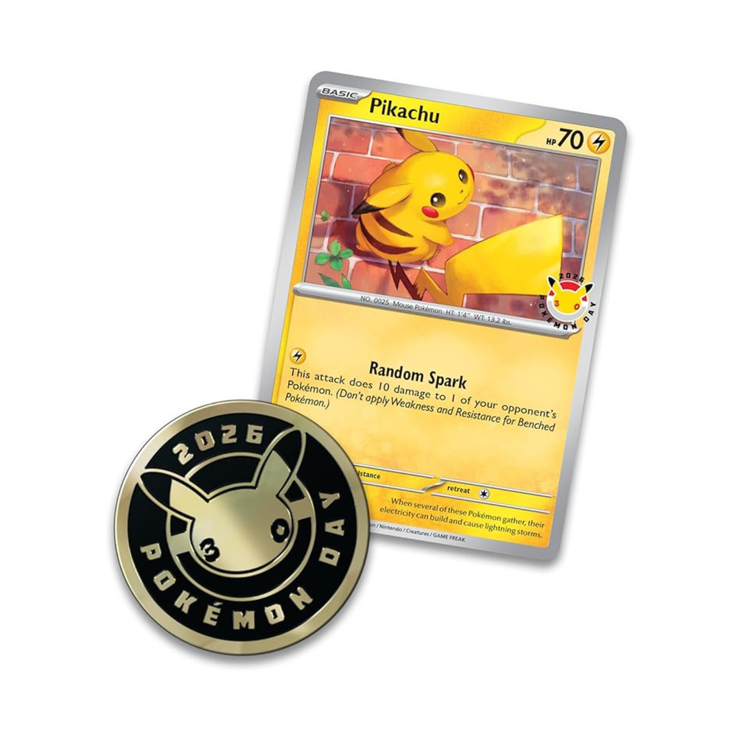 pikachu pokemon day card Pokemon TCG: Pokemon Day 2026 Collection (3 Booster Packs + Pikachu Pr – Quaza Collect