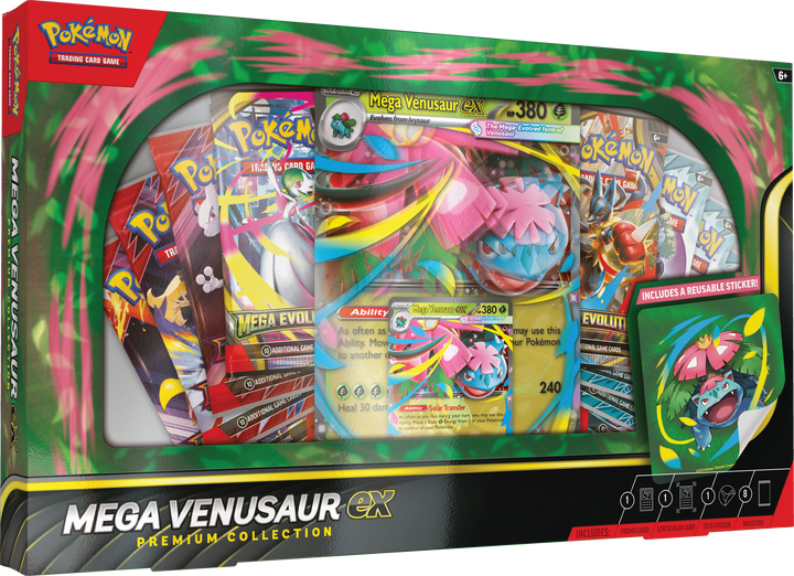 Pokemon TCG: Mega Venusaur ex Premium Collection (8 Booster Packs)