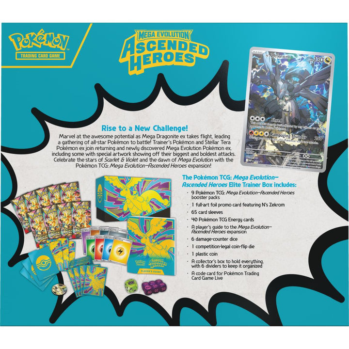 Pokémon TCG: Ascended Heroes Elite Trainer Box - Mega Evolution (9 Booster Packs + Promo and More)