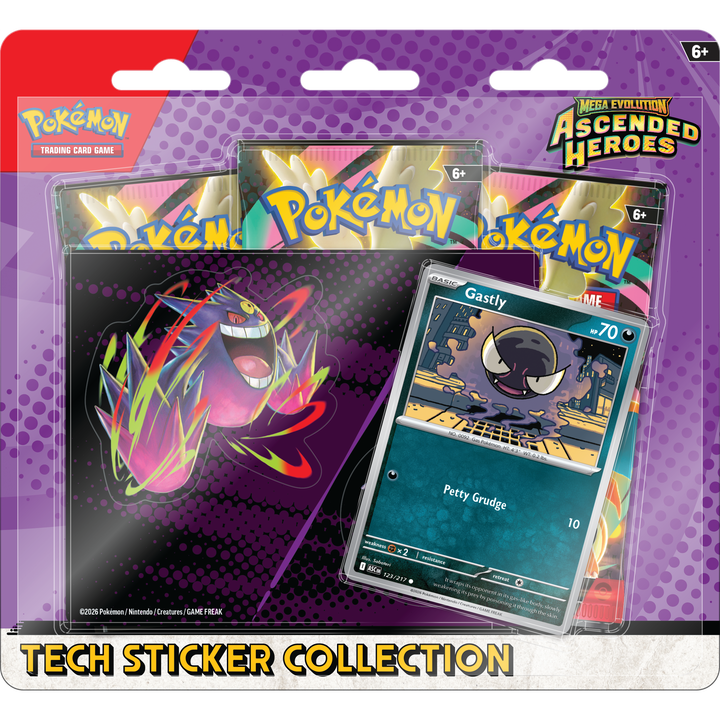 Pokemon TCG: Ascended Heroes Tech Sticker Collection (3 Booster Packs + Promo + Sticker)
