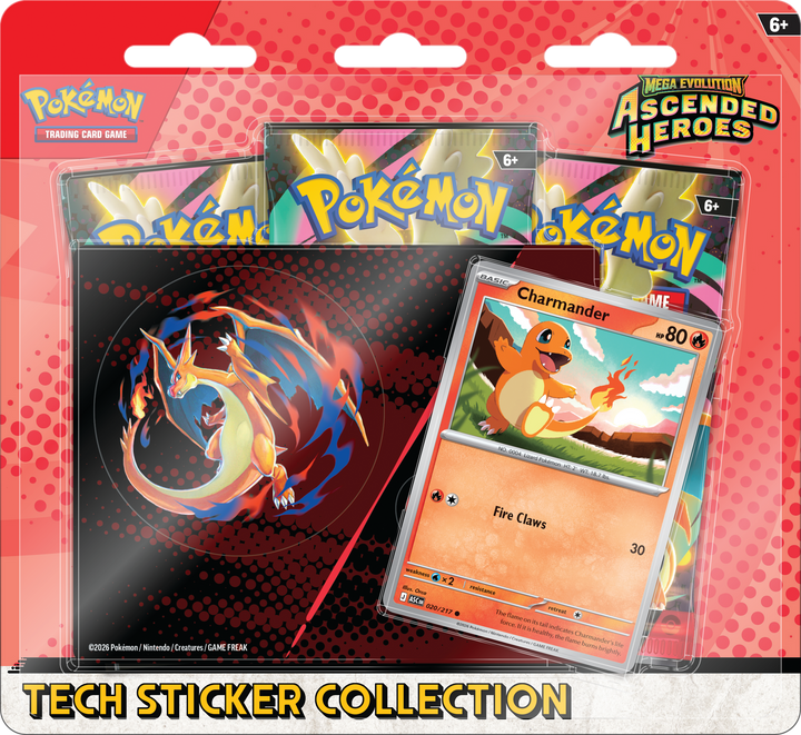 Pokemon TCG: Ascended Heroes Tech Sticker Collection (3 Booster Packs + Promo + Sticker)