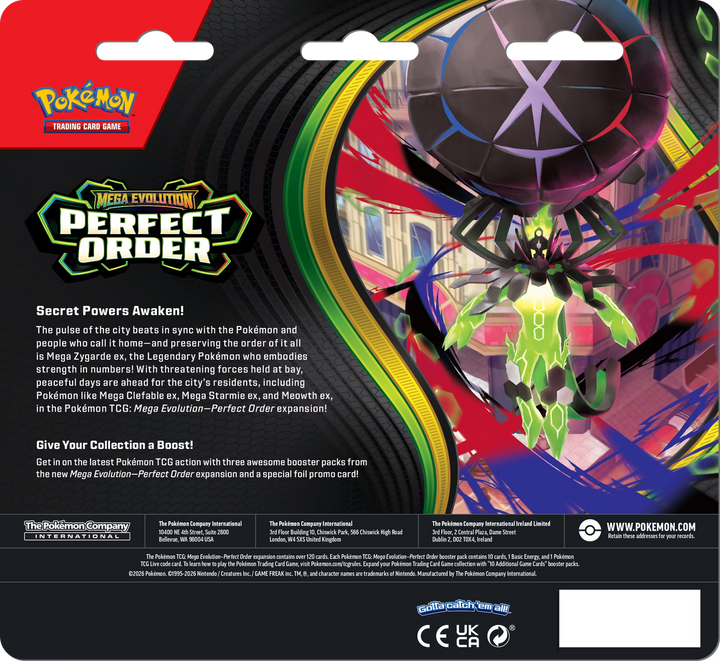 Pokémon TCG: Perfect Order 3-Pack Booster Blister (Chikorita Promo)