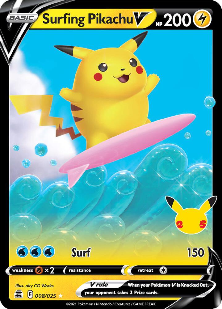 Surfing Pikachu V 8/25 - Celebrations