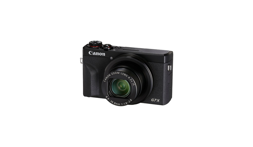 Canon PowerShot G7 X Mark III black, three-quarter front view