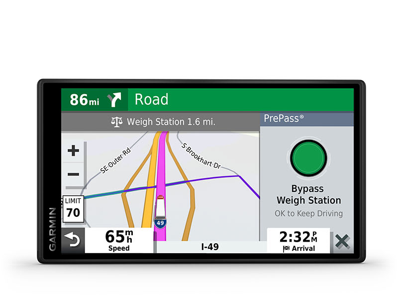 Garmin dezl OTR500, truck profile screen