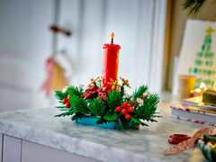 LEGO Christmas Table Decoration on a kitchen counter, official photography