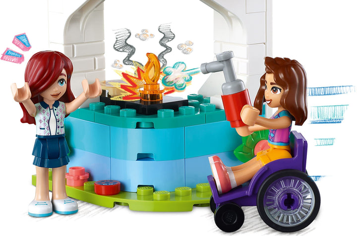 LEGO Friends Pancake Shop kiosk with Luna cooking, official photography