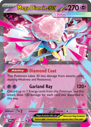 Mega Diancie ex 041/094 Double Rare by aky CG Works, Phantasmal Flames