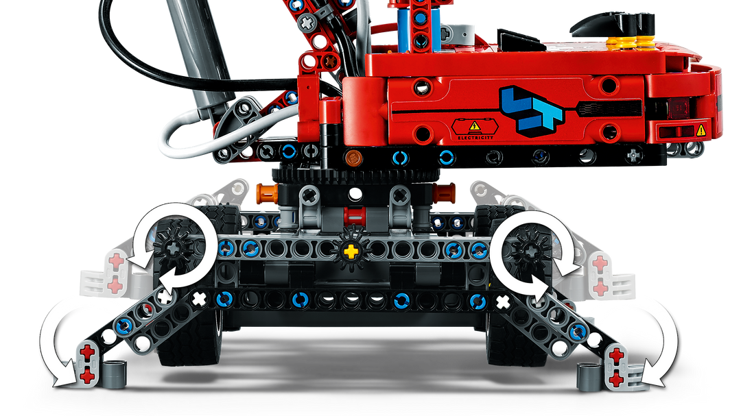 LEGO Technic 42144 Material Handler undercarriage and outriggers