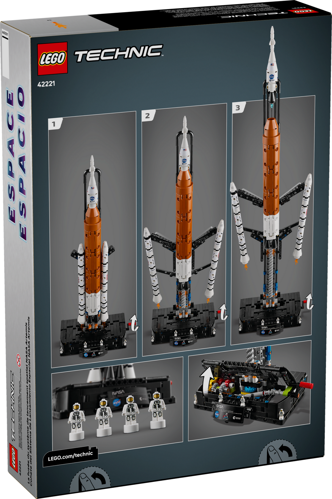 LEGO Technic NASA Artemis Space Launch System Rocket 42221, box back