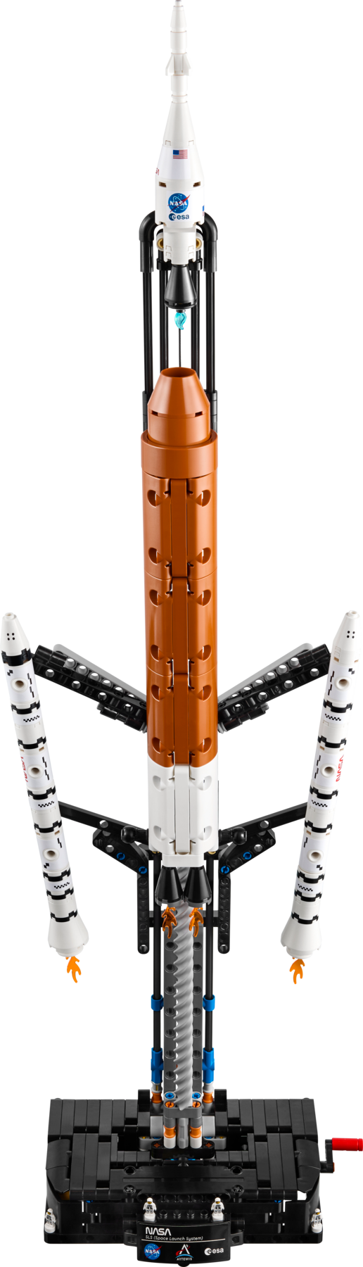 LEGO Technic NASA Artemis Space Launch System Rocket 42221, built Space Launch System rocket on its launch base