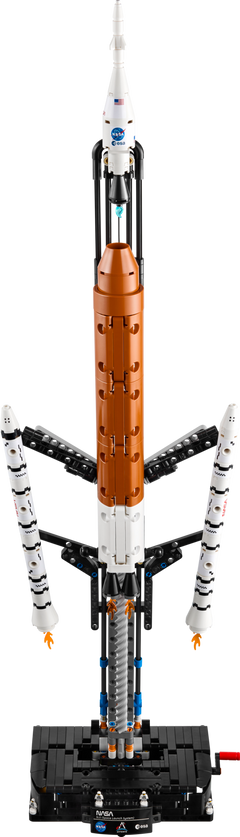 LEGO Technic NASA Artemis Space Launch System Rocket 42221, built Space Launch System rocket on its launch base