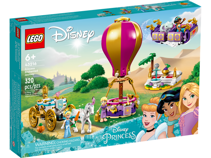 LEGO Disney 43216 Princess Enchanted Journey official box front, 320 pieces, ages 6+