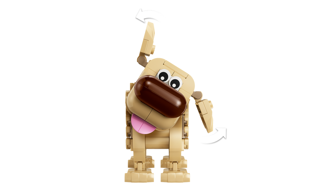 LEGO Disney and Pixar Kevin & Dug 43290, Dug sitting with his movable head and tail