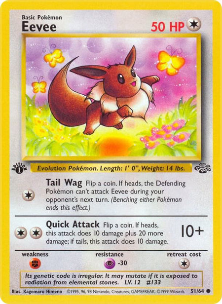 Eevee #51/64 C Unlimited - Jungle Pokemon 1999