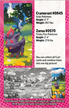 Pokémon TCG: Ascended Heroes Zorua & Cramorant Mini Tin (2 Booster Packs + Sticker + Art Card) - Mega Evolution 2026 - view 4