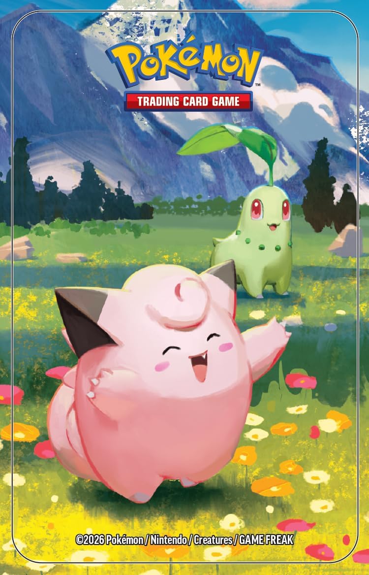 Pokémon TCG: Ascended Heroes Clefairy & Chikorita Mini Tin (2 Booster Packs + Sticker + Art Card) - Mega Evolution 2026