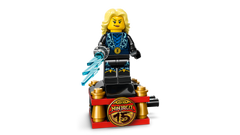 LEGO NINJAGO Ninja Character Display 15th Anniversary 71866, elemental Master of Lightning minifigure on its separate stand