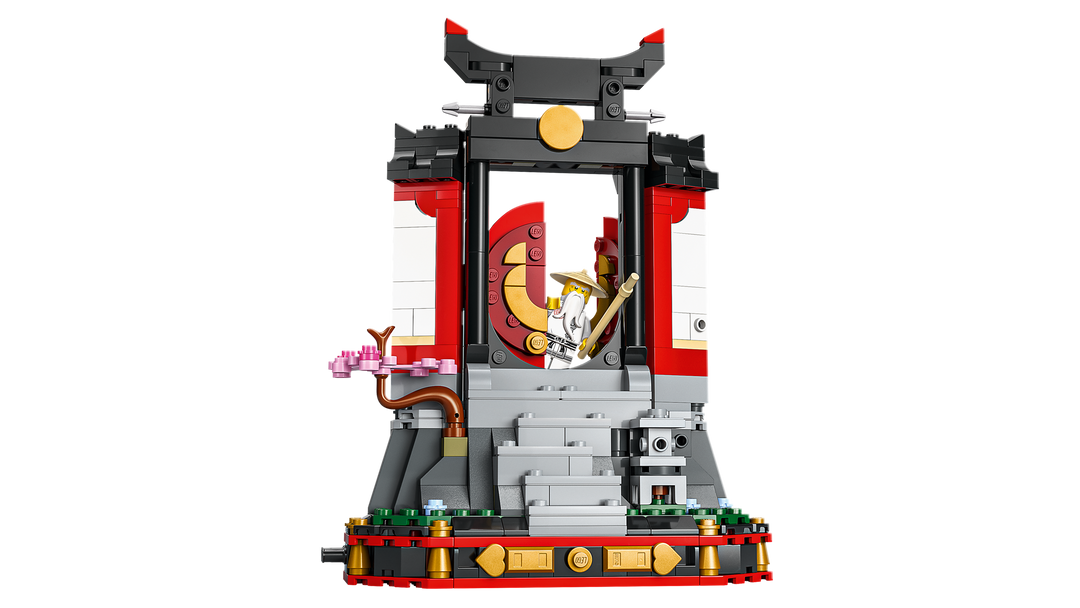 LEGO NINJAGO Ninja Character Display 15th Anniversary 71866, monastery with its steps, opening gate and cherry tree