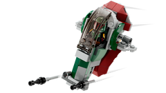 Boba Fett's Starship in flight mode with adjustable wings